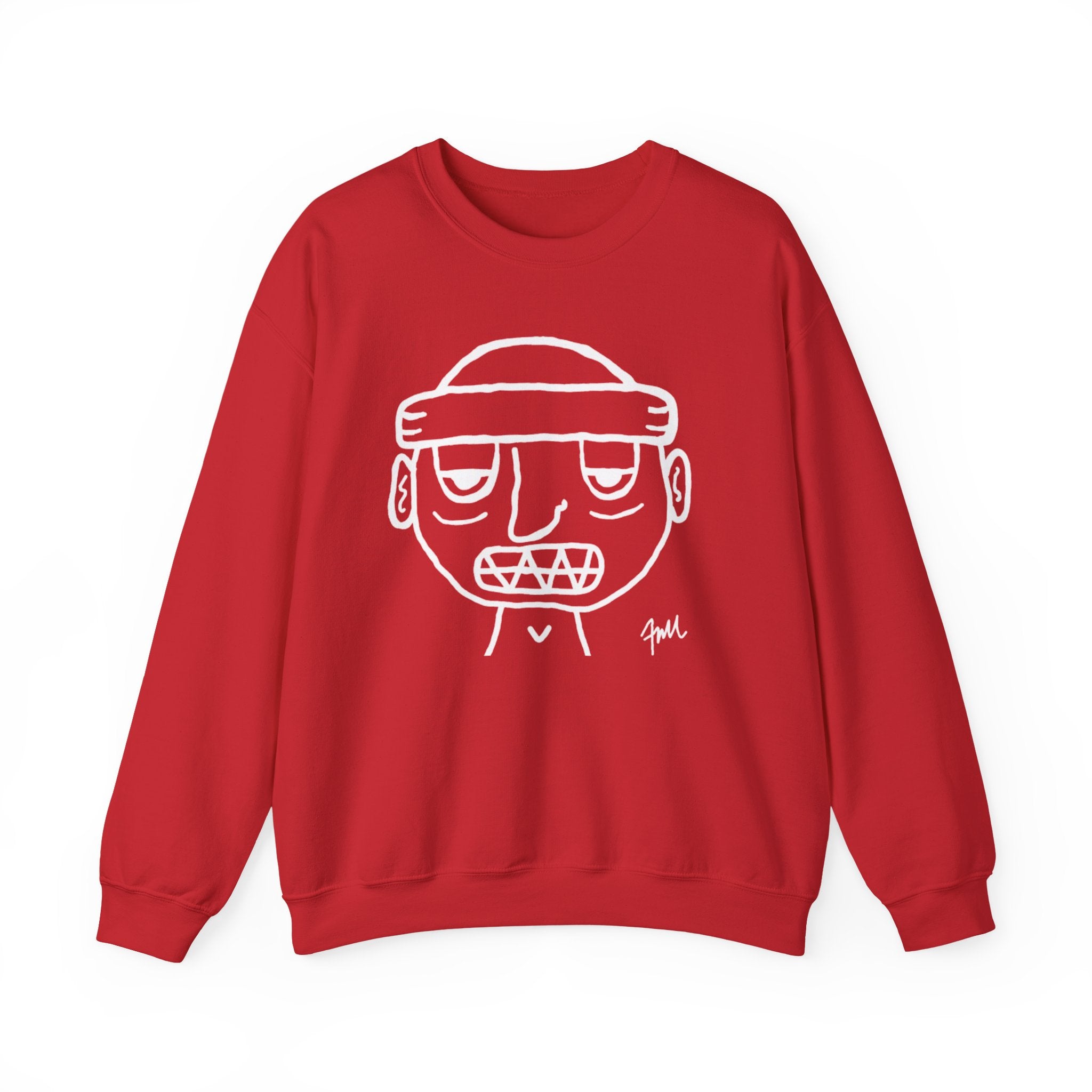 Red Ski Mask 'Grit Boy' Crewneck Sweatshirt - FMLxArt Store
