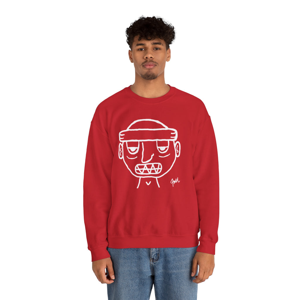 Red Ski Mask 'Grit Boy' Crewneck Sweatshirt - FMLxArt Store