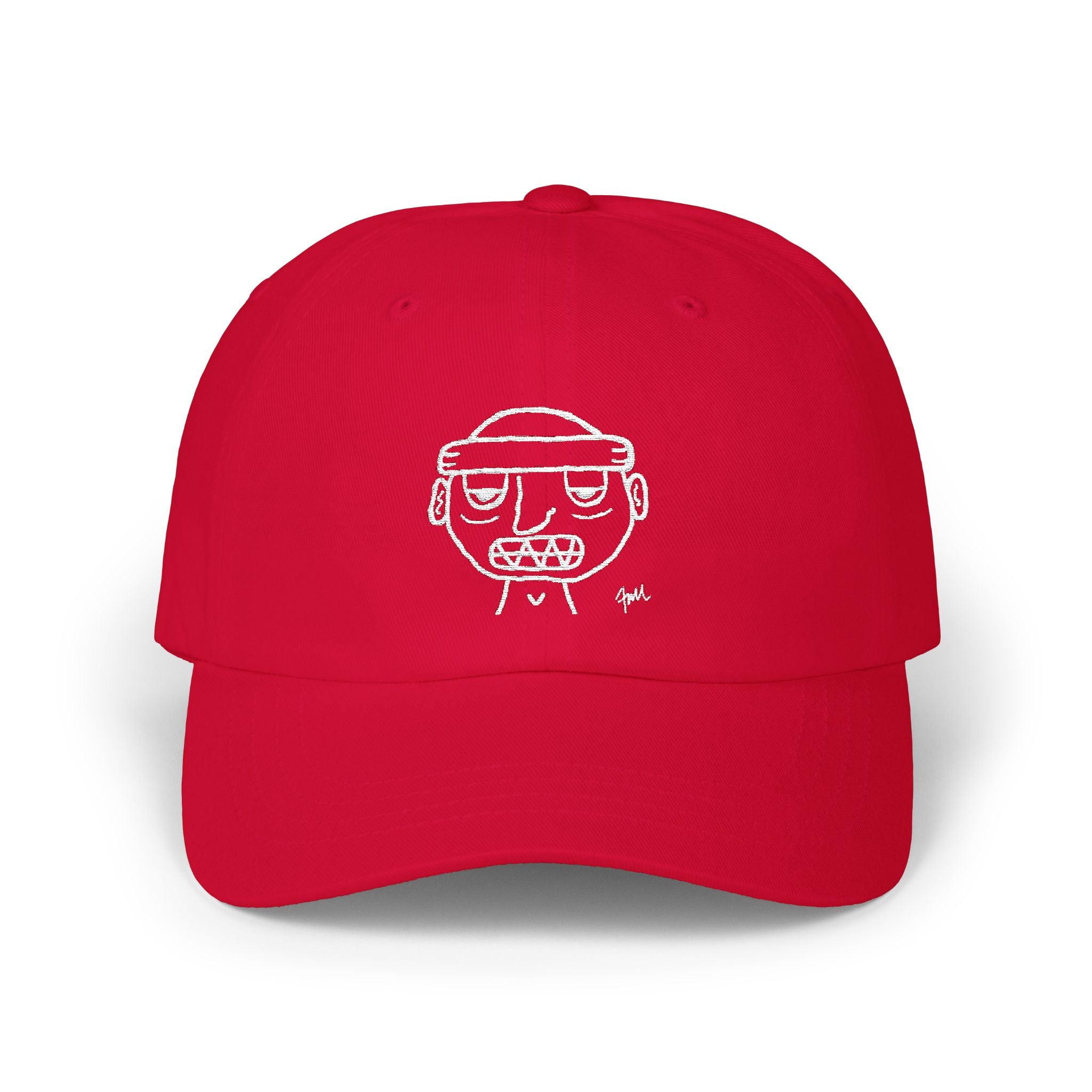 Red Ski Mask "Grit Boy" Dad Hat — Classic Embroidered Dad Hat - FMLxArt Store