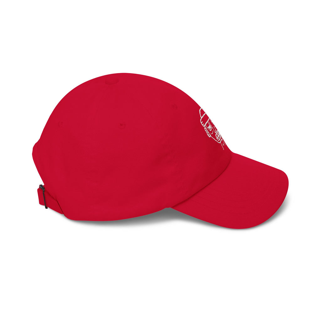 Red Ski Mask "Grit Boy" Dad Hat — Classic Embroidered Dad Hat - FMLxArt Store