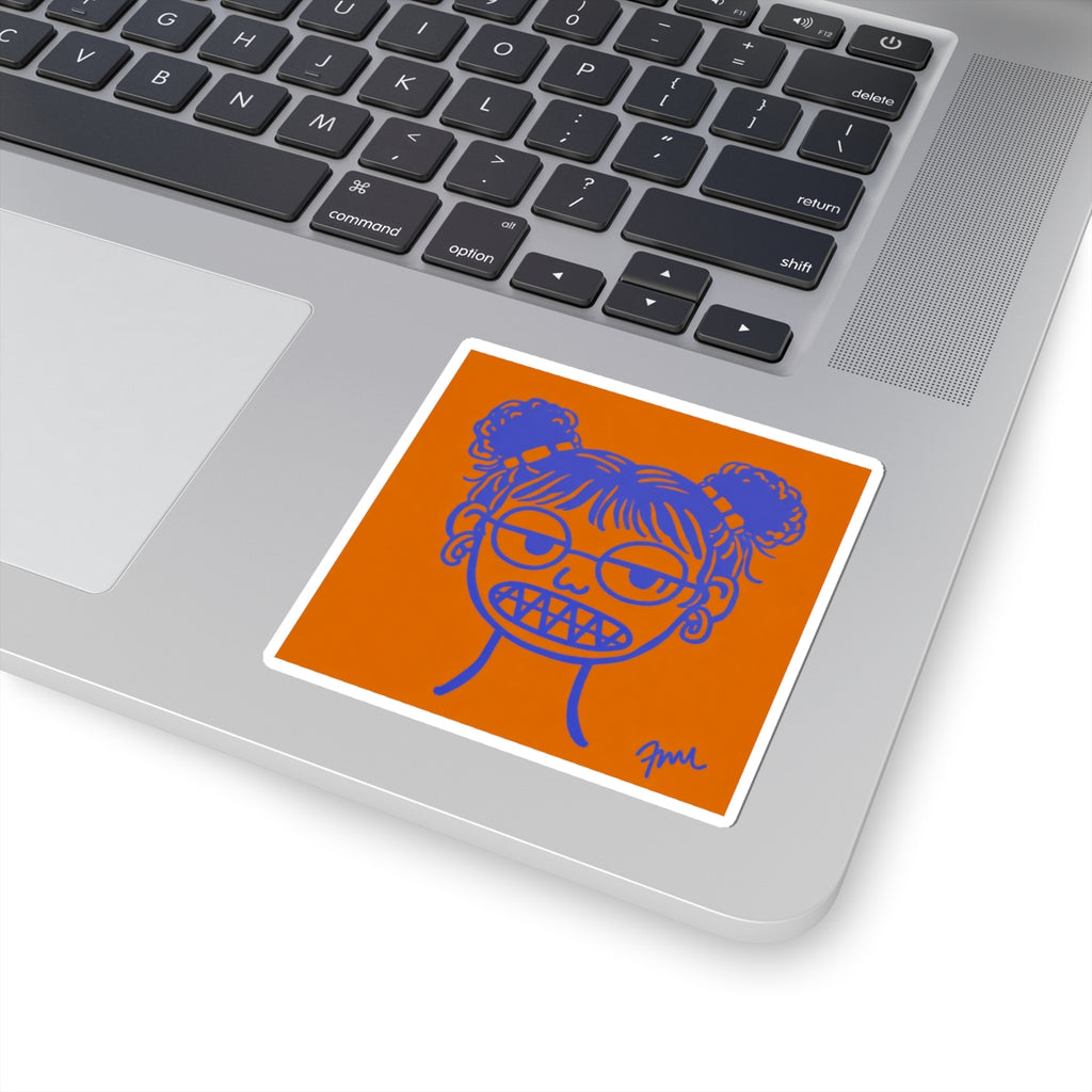 Specs Grit Girl Sticker — Funky Girl Illustration Kiss-Cut Sticker - FMLxArt Store